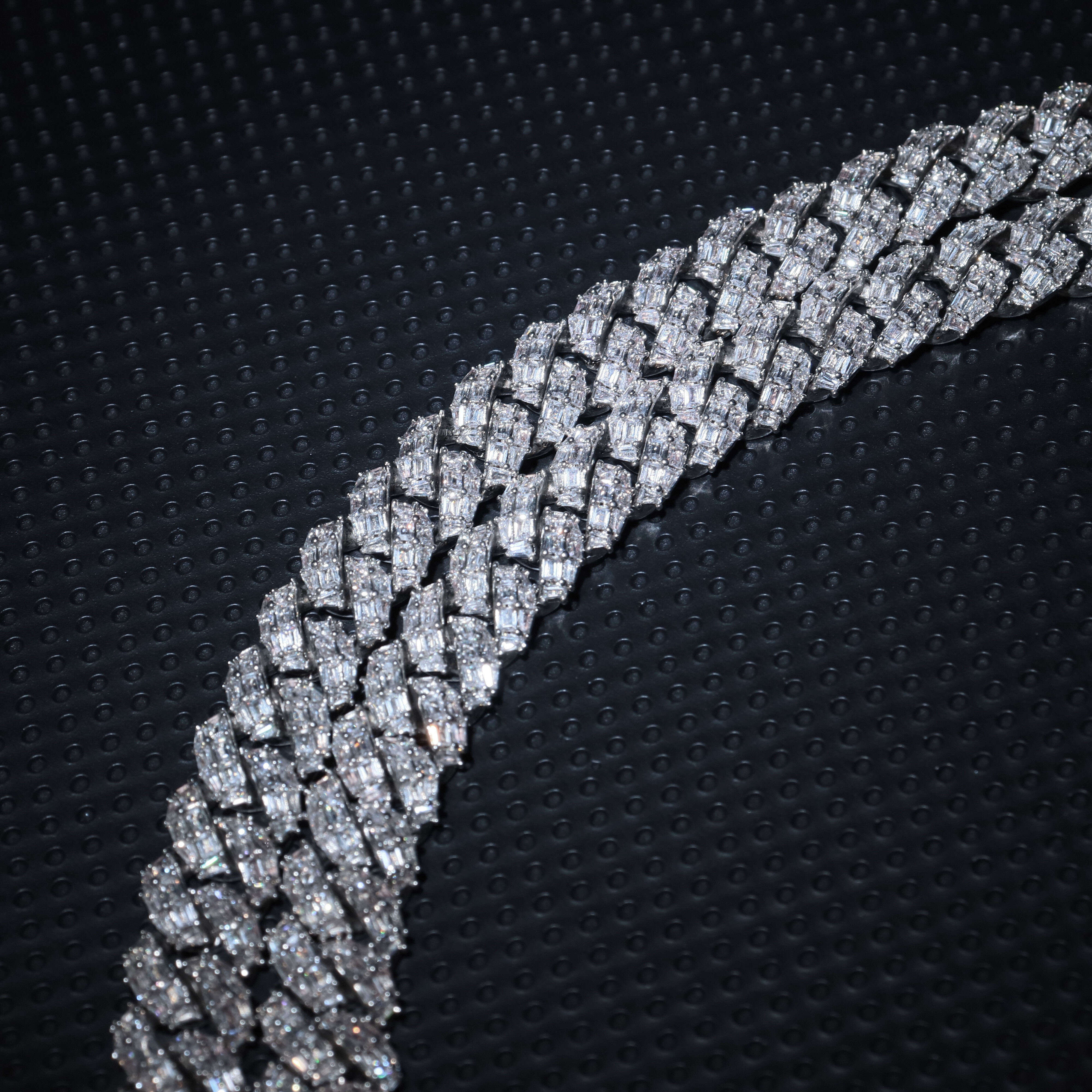 Wholesale 10mm CZ Fine Jewelry Necklace Gift Sterling Silver 5A Zircon Cuban Link Chain for Women Men