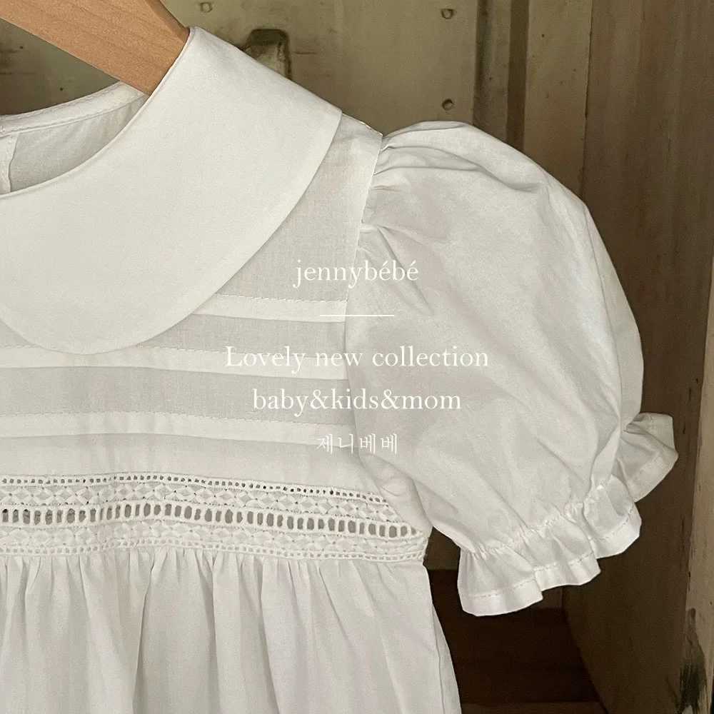 Childrens Dress Summer Casual Dress for Girls Pastoral Style Embroidery Flower Peter Collar Princess Dress Toddler Girl Dress R250707