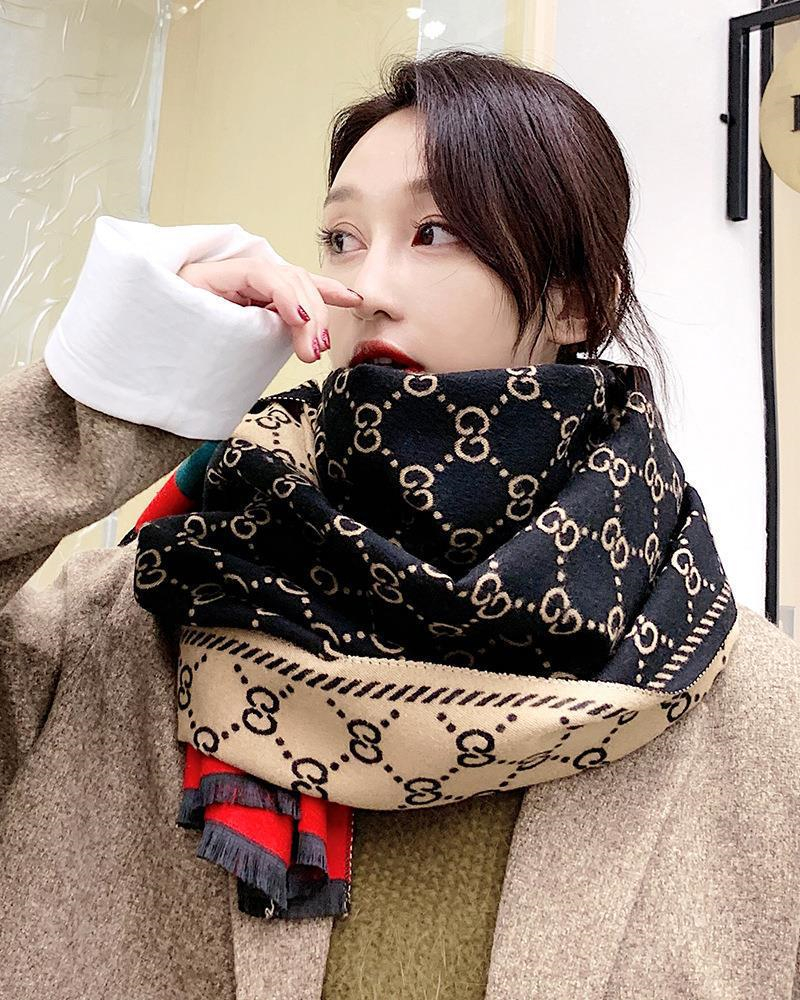 Designer Free shipping Popular scarf winter cashmere blend large shawl warm letter cashmere scarf cold and comfortable neck