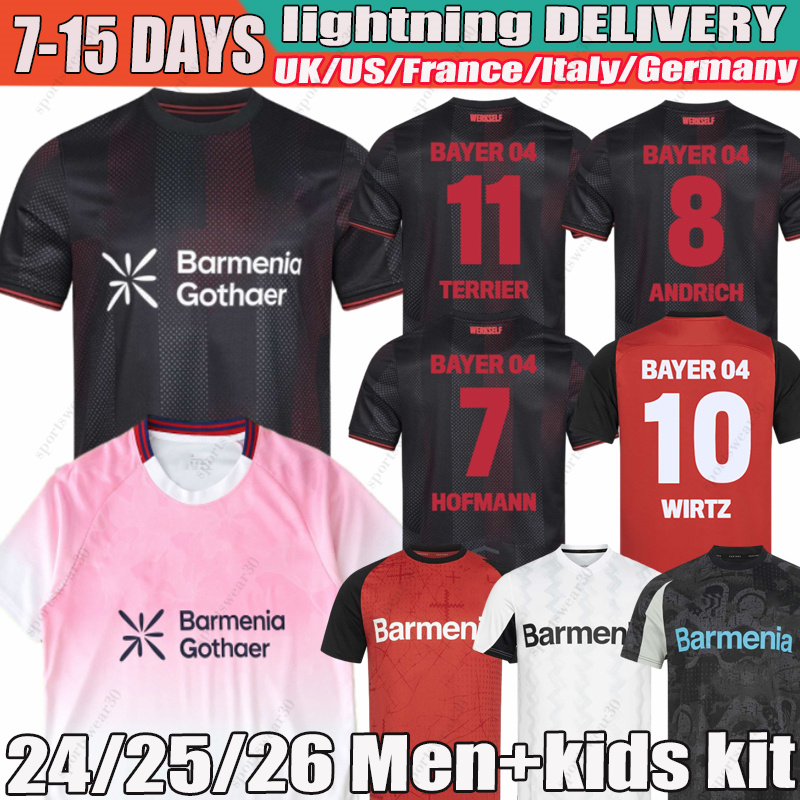 B04 Bayer 24 25 26 Leverkusens Soccer Jerseys BONIFACE HINCAPIE HOFMANN TAPSOBA SCHICK PALACIOS Football Shirts Mens kids kit