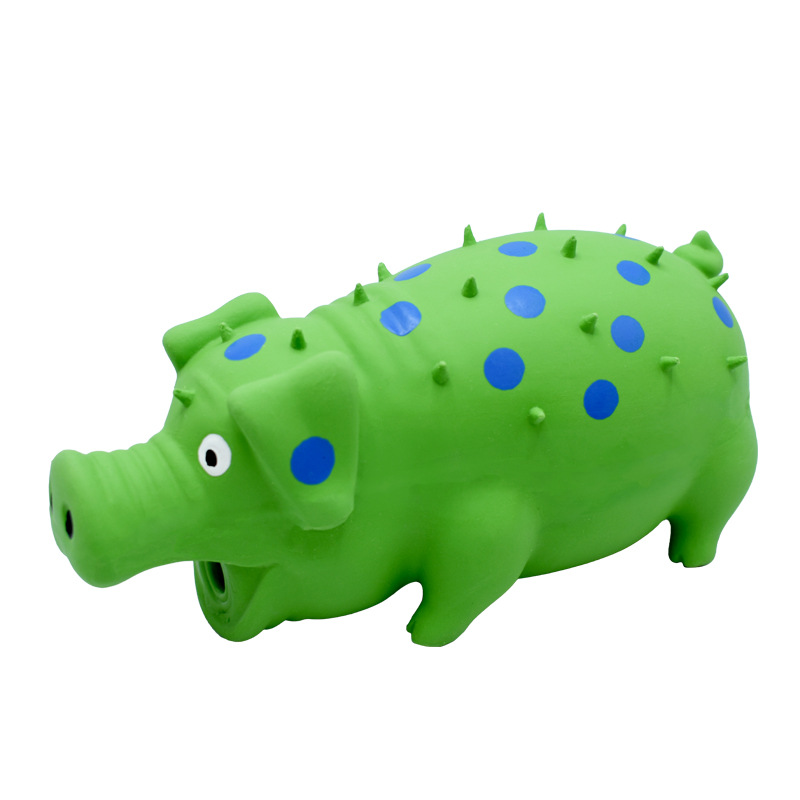 Squeaky Spotted Pig Dog Toys Safe Latex Soft Teething Dog Chew Toys for Puppies