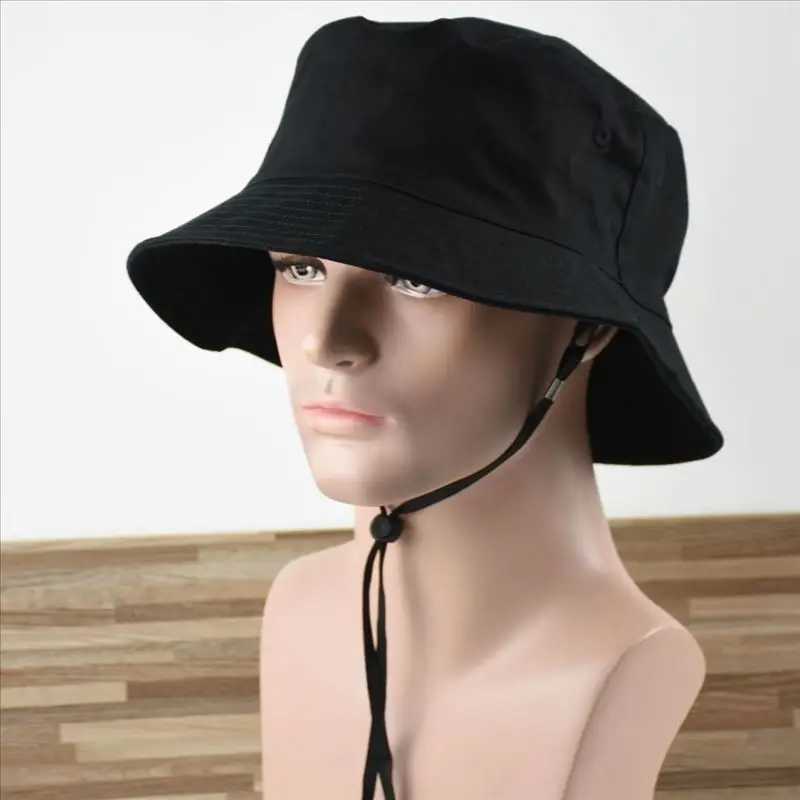 Big Head Bucket Hats 64CM for Men Women Summer Mountaineering Cotton Sun Cap with String Plus Size Panama French Bob Wholesale Y250707