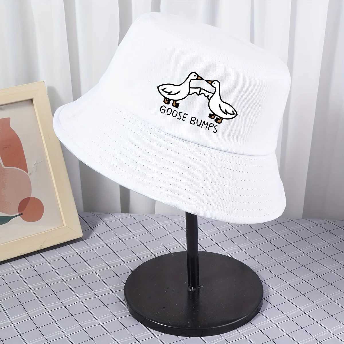 GOOSE BUMPS Cartoon Duck Bucket Hat UV Protection Adjustable Drawstring Perfect for Beach Outdoor Activities Sun Hat Y250707