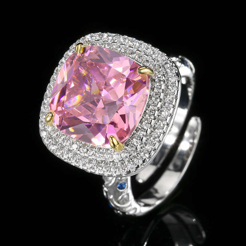 New Huayoumei Jewelry Ring Copper Material Imitation Red Corundum Women's High-End Fashion Versatile 9E2