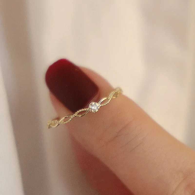 100% Real 925 Sterling Silver Geometric Cross Line Zircon Opening Adjustable Rings for Women Fine Jewelry Minimalist Accessories XJ250707