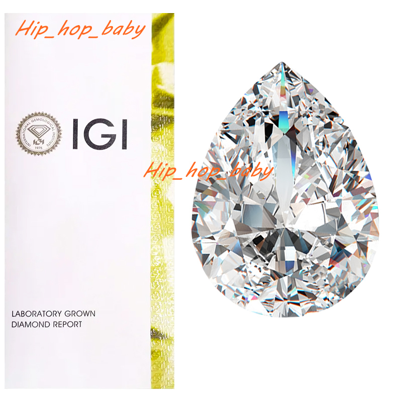 Wholesale Extra Large 11ct 20ct Pear Shape Lab Grown Diamonds D VVS2 White IGI for GIA Certified Free Stock