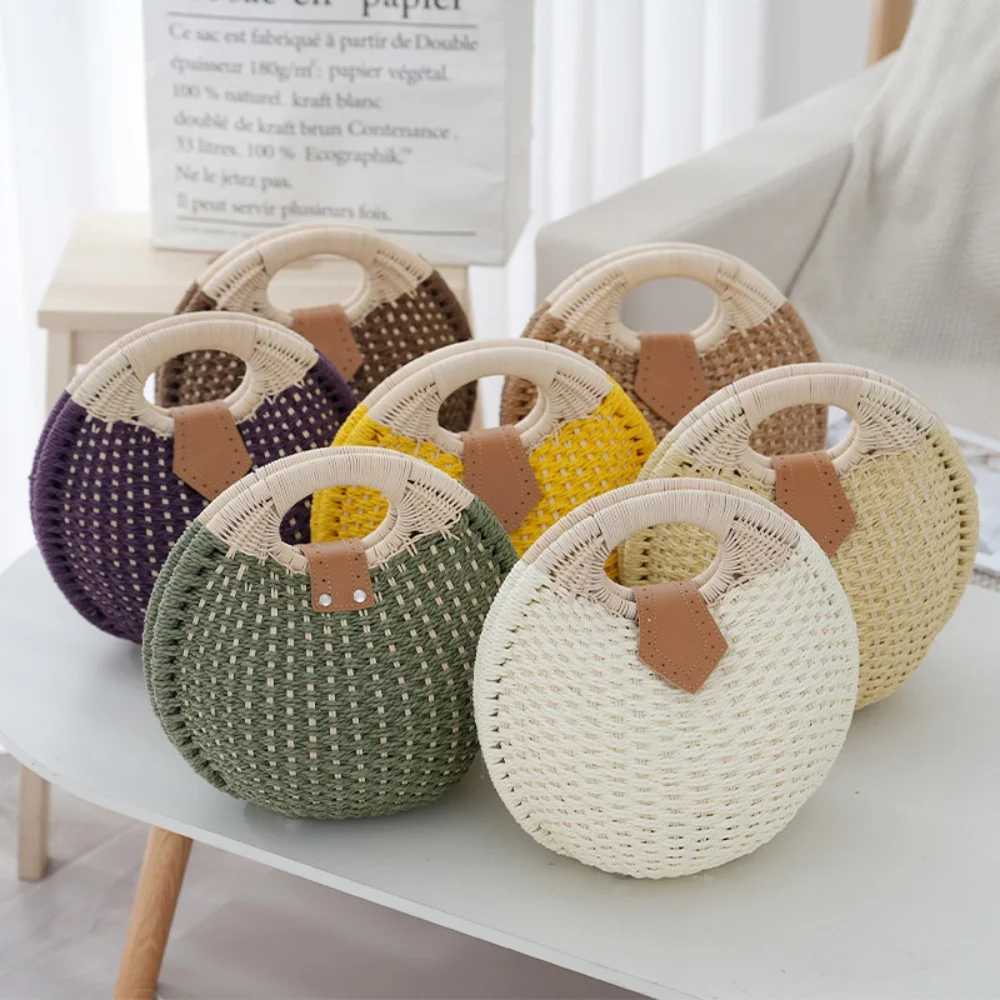 Bag Summer For Women Large Capacity Female Beach Tote Bag Round Shape Handwoven Shell Handbag