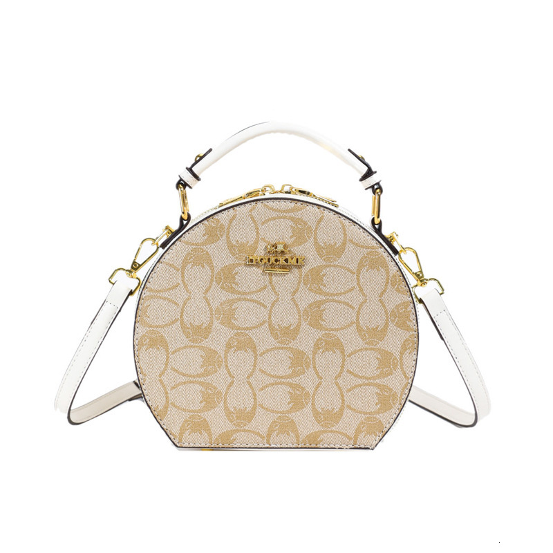 Designer High-End Feel 2025 New Fashionable Handbag Small Round French Style Versatile Shoulder Crossbody Light Luxury Women's Bag