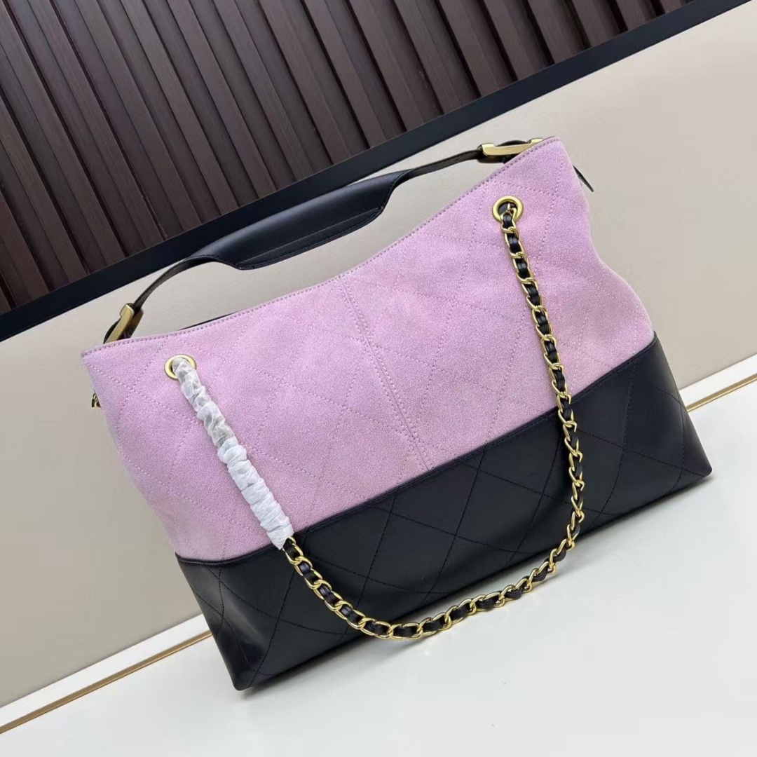 Luxury Designer Grey Suede Tote Bag for Women Diamond Lattice Large Capacity Shoulder Bag Fashion Handbag Purse 2025 Luxury Designer Bag 35*26*12cm