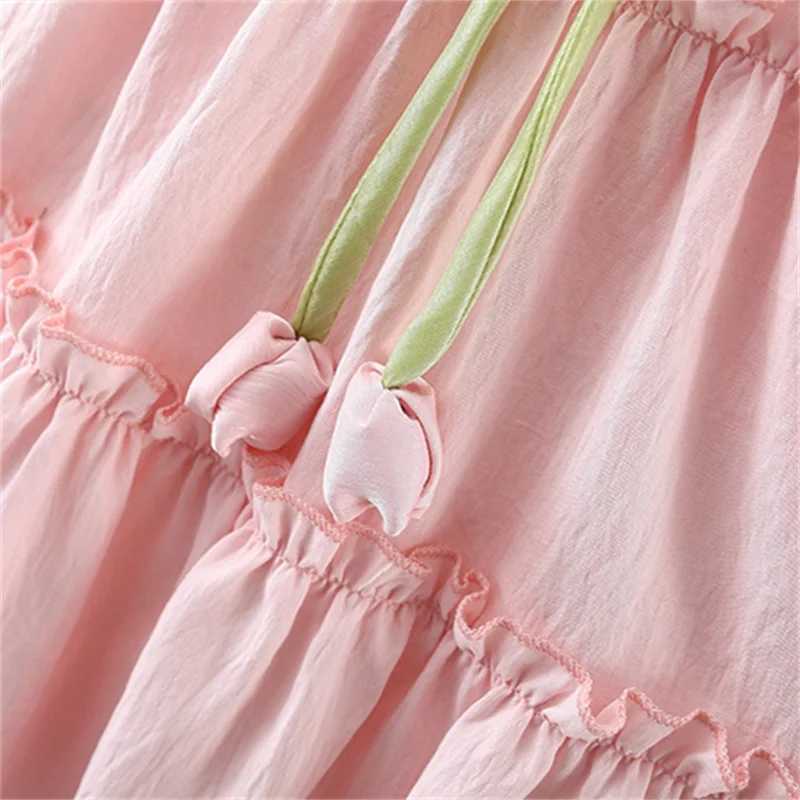0-4 Y Baby Girls Solid Color Flying Sleeves Tulip Dress Fashion Summer Thin Soft Children Clothing Toddlers Skin-friendly Wear R250707
