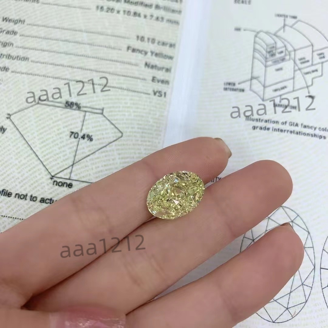 Double Jewelry Vivid Yellow Oval Lab Diamond 1ct 2ct 3ct 4ct with IGI Certificate HPHT CVD Certified Loose Lab Grown Diamond