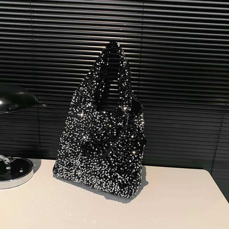 Shoulder Bag for Women Underarm Bag Slouchy Handbag Trendy Sequin Hobo Bag for Work Travel Shopping