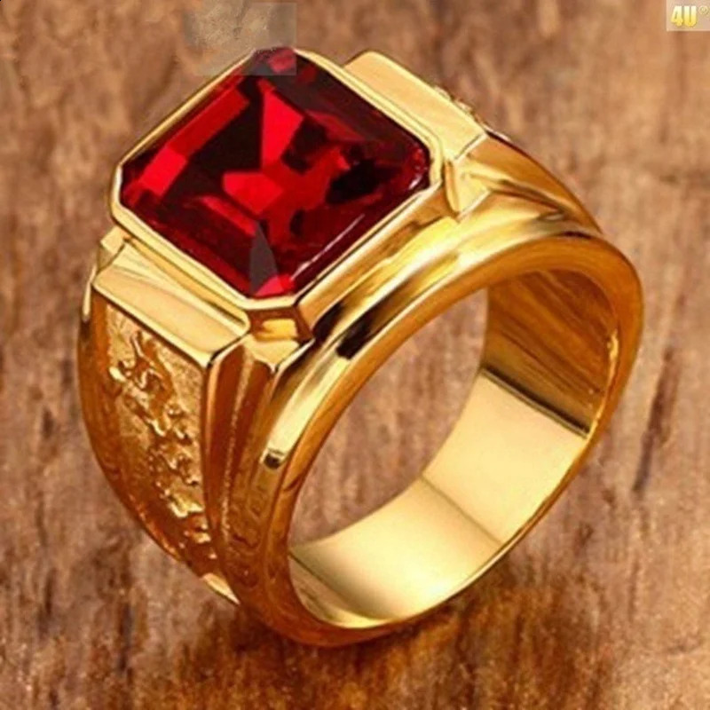 Fashion Mens Ring Square Facade Good Stone Inlaid Side Flying Dragon Carving Domineering Party Jewelry Accessor 250624