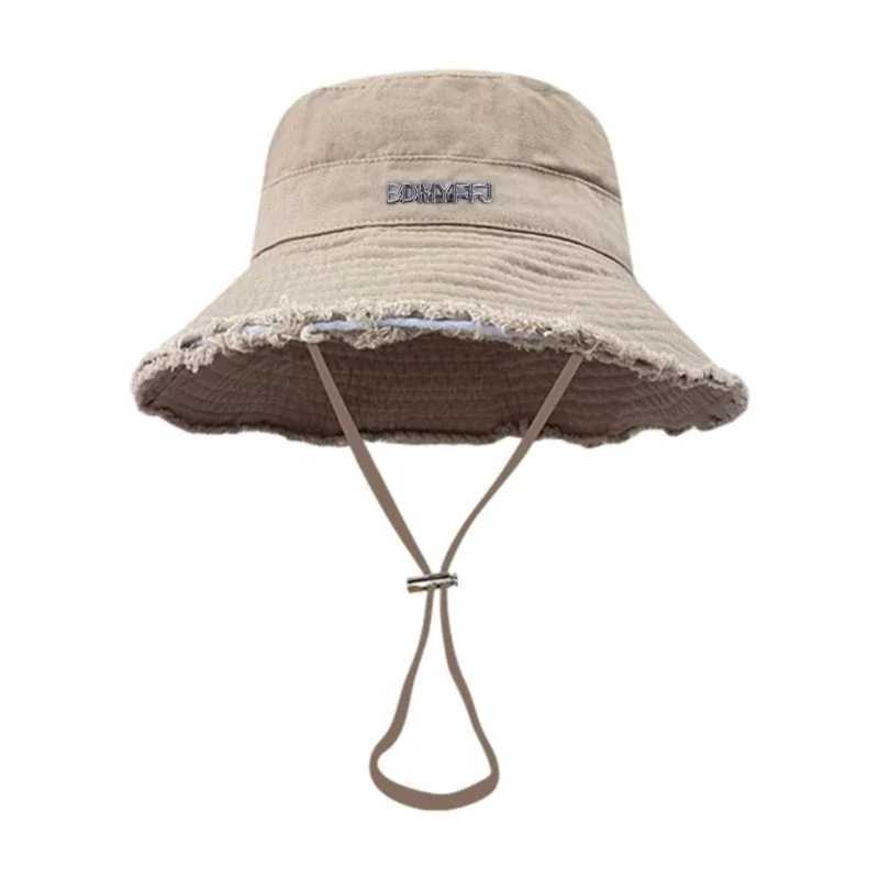 2025 New Fisherman Cap Korean Version Bowl Cap with Letters Sponge Metal Spring and Autumn Casual Multifunctional Sun Protection Y250707