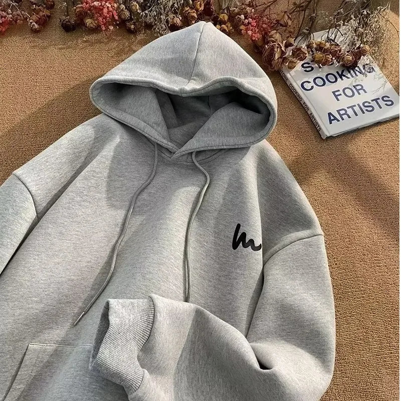 American hoodie men and women 2024 spring autumn thin fashion oversize Korean lazy loose top 250704