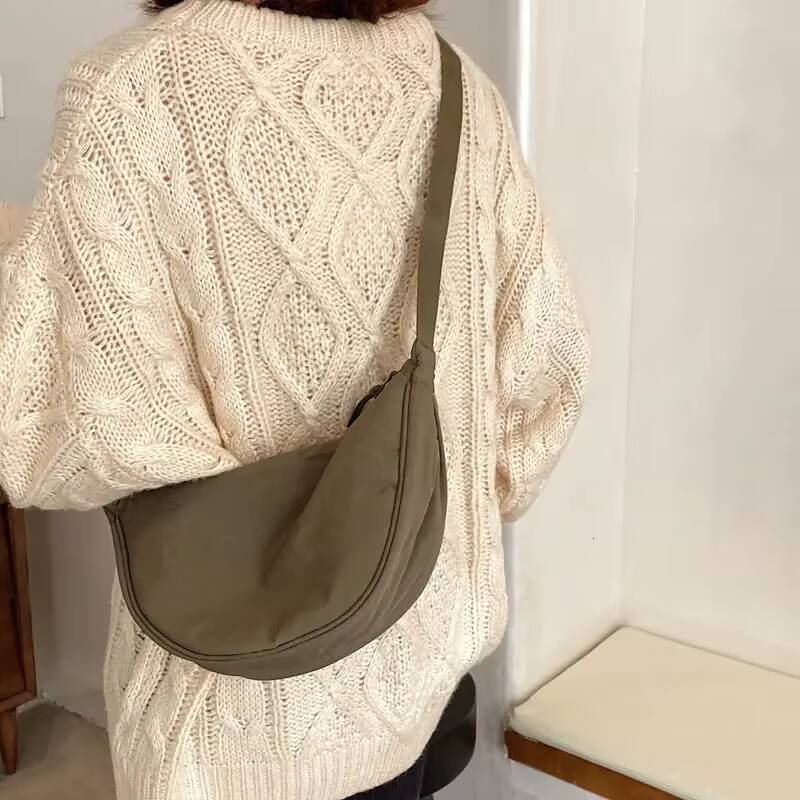 Simple Design Womens Messenger Bag Fashion Ladies Nylon Hobos Small Shoulder Bags Vintage Female Girls Purse Cloth Handbags ddmynov