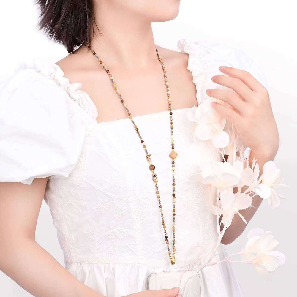 New Style Stone Clover High-end Beaded Chain Long and Short Phone Lanyard Accessories