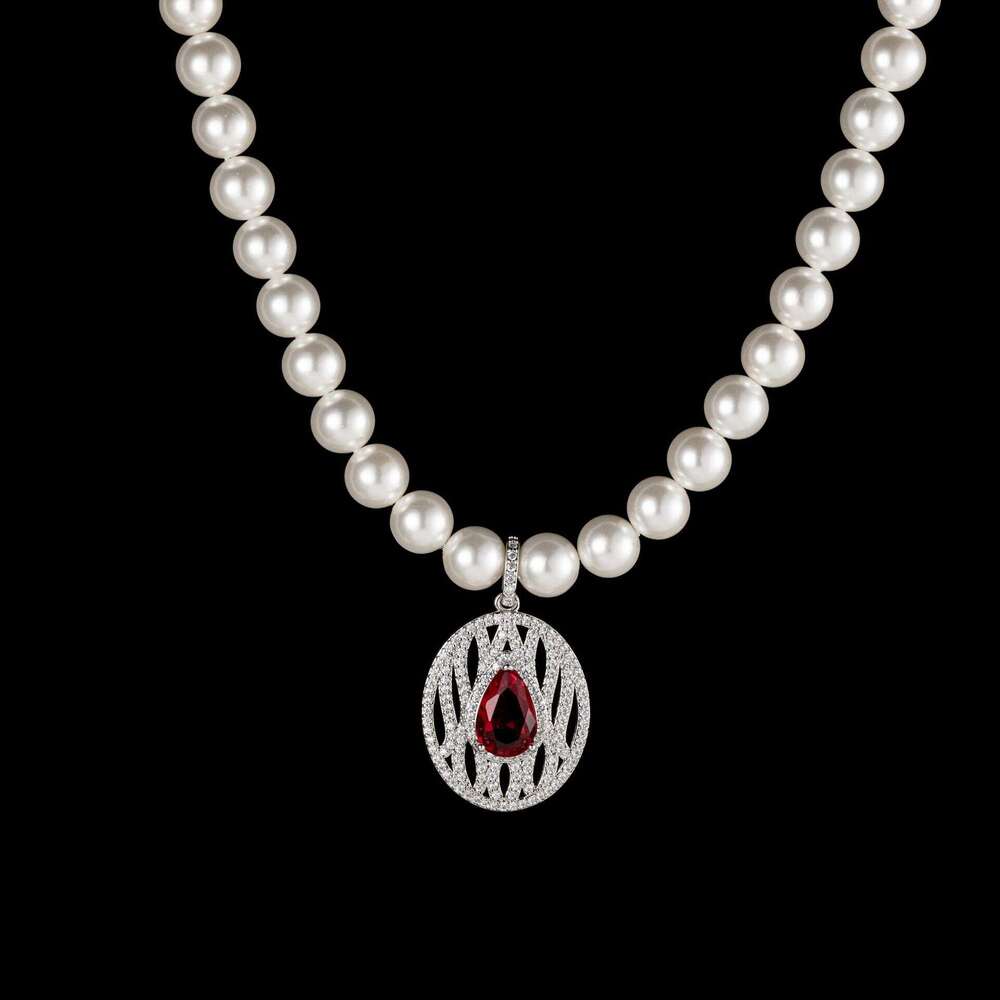 Tiktok Live Australian Pearl Metal Artificial Gemstone Mixed Necklace For Women Eca