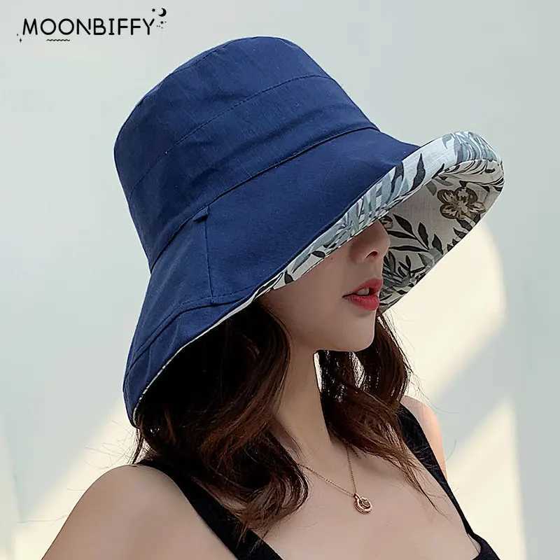 Women Hat Bucket Hat Panamanian Women Four Seasons Fisherman Hat Big Brim Hat Double-Sided Fisherman Hat Sun Visor Sunhat Y250707