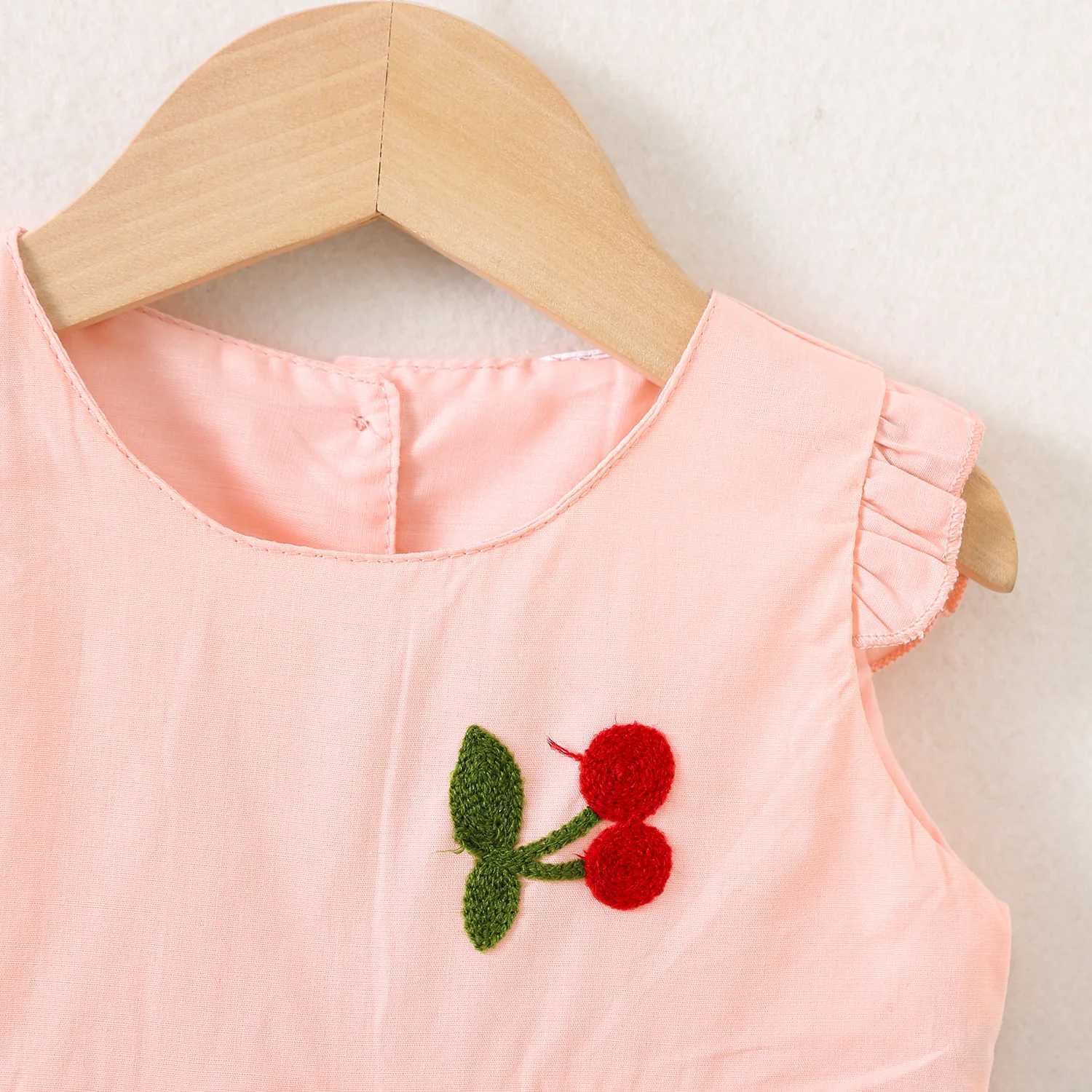 Baby Girl Dresses Summer Cherry Print Cotton Girls Dresses Cute Girls Beach Dresses Baby Girl Clothing R250707
