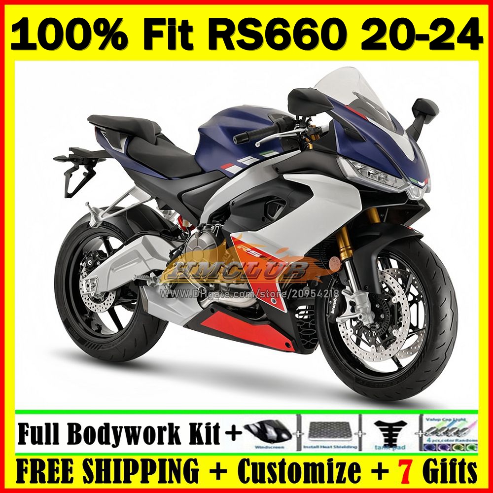 Injection Mold Full Body Kit For Aprilia RS660 Blue White RS 660 RS-660 CC RR 20 21 22 23 24 Frame 11HC.19 660CC 2020 2021 2022 2023 2024 Free customi
