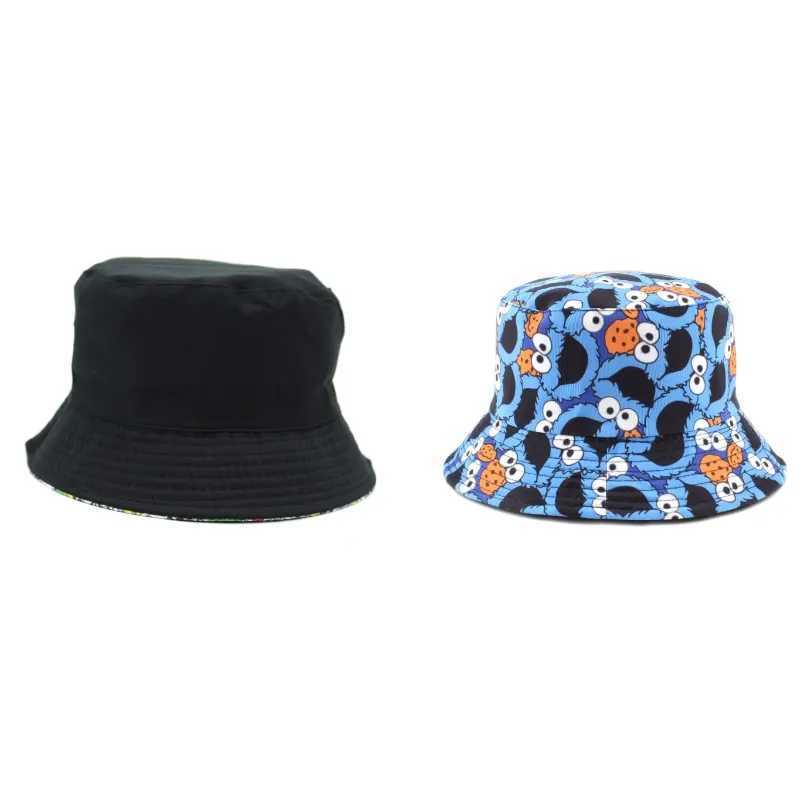 New Bucket Hat Hip Hop Men Cartoon Print Fisherman Caps Streetwear Double-sided Hats For Women Beach Cap Unisex Panama Hat Y250707