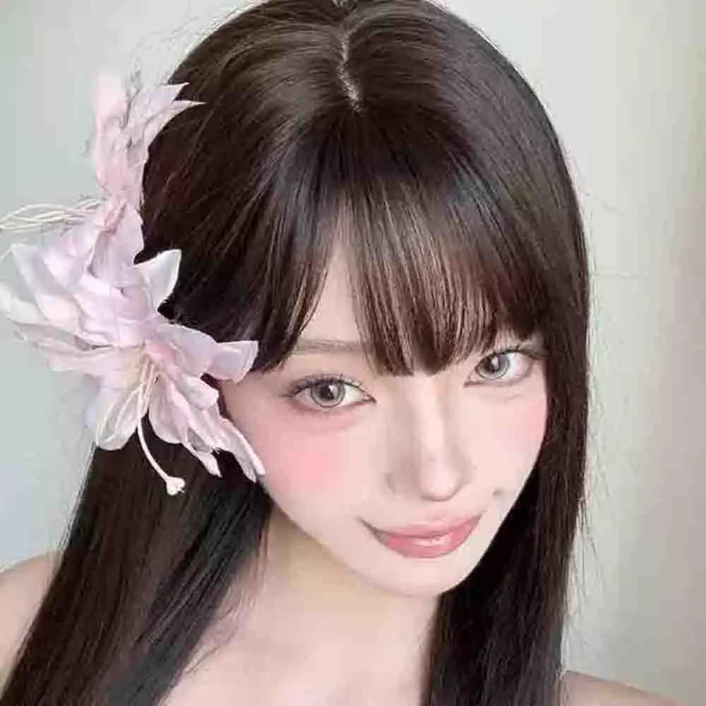 Bohemia Lily Flowers Hair Clips Multicolor Beach Hawaiian Big Flowers Hair Pins for Bridal Wedding Barrette Hair Accessories Y250707