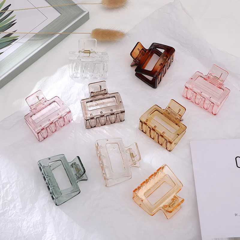5CM Women Elegant Square Hair Claws Solid Color Acrylic Hairpins Korean Cute Barrette Hair Clips Hair Accessories for Girls Y250707