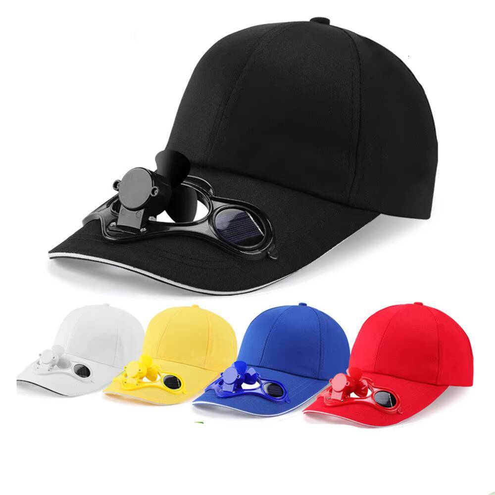 Novelty Fan Cooling Baseball Solar Outdoor Sport Cap Summer Camping Hiking Travel Hat For Women Men ddmythur