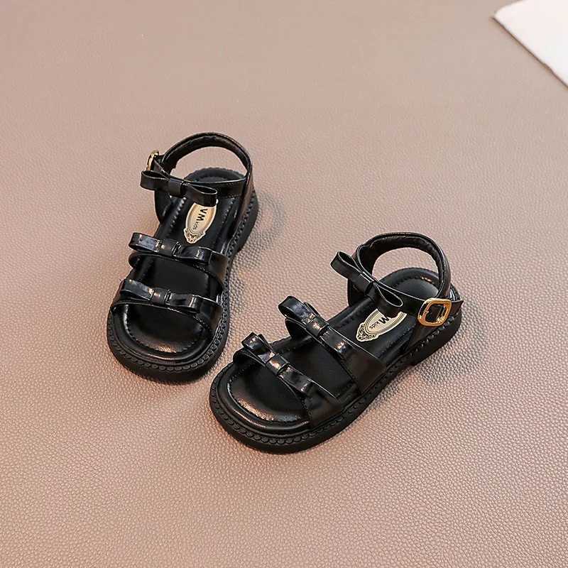 Bling Rhinestone Heart Buckles Strap Sandals for Kids Girls Brand Design Bowknot Sandals Children Soft Summer Flat Shoes R250707