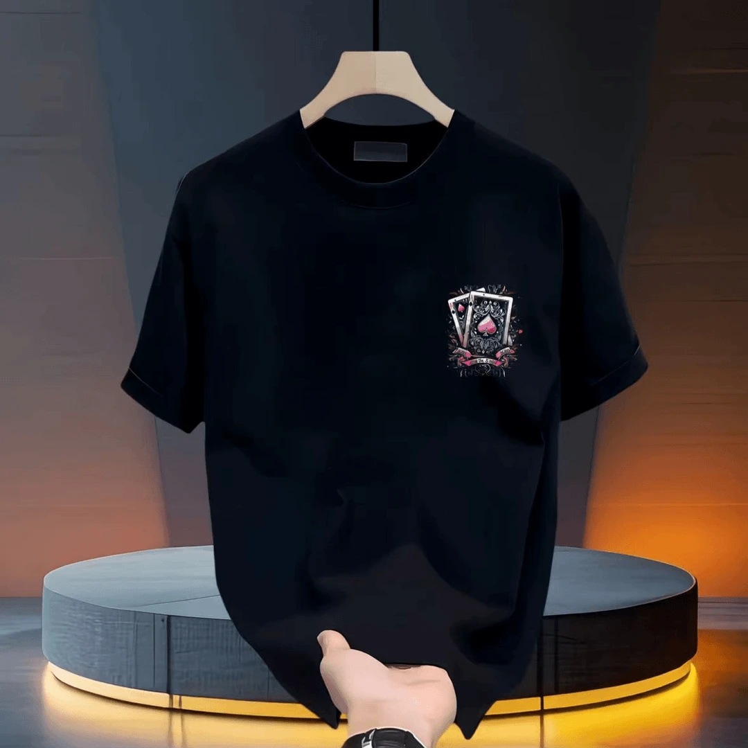 free shipping for man European and American trendy brand short-sleeved ins pure cotton summer new men's printed T-shirt