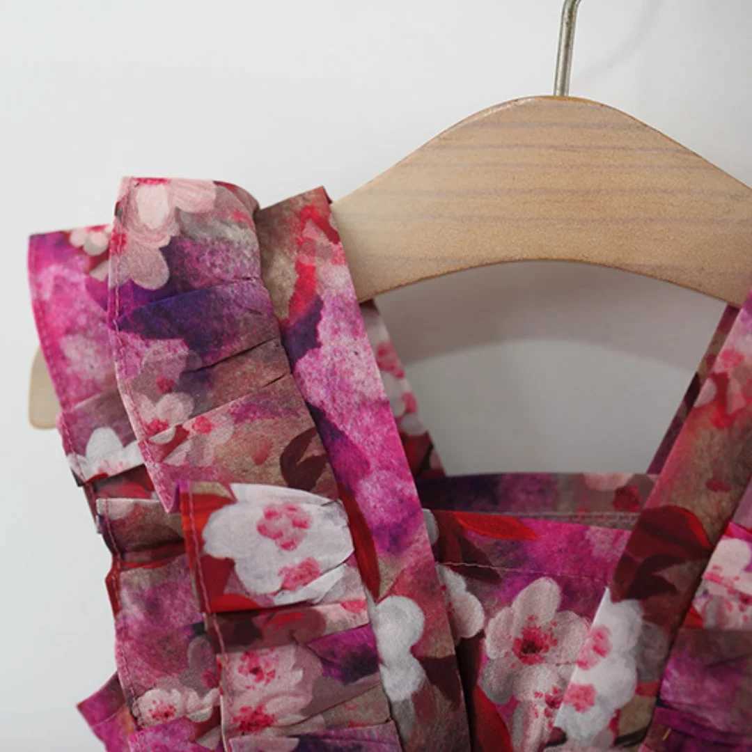 Baby Clothing Summer Full Printed Floral Pattern Halter Baby Girl Dress Cute Casual Beach Baby Dresses for Girls Princess Dresses R250707