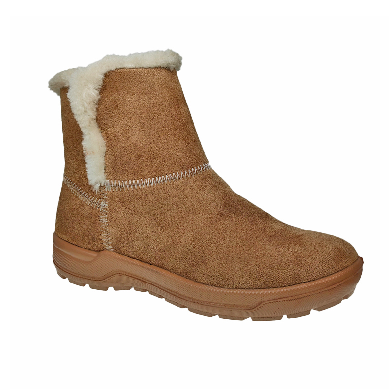 Womens Winter Boots with Fur Lining & Zipper - Warm Ankle Snow Footwear