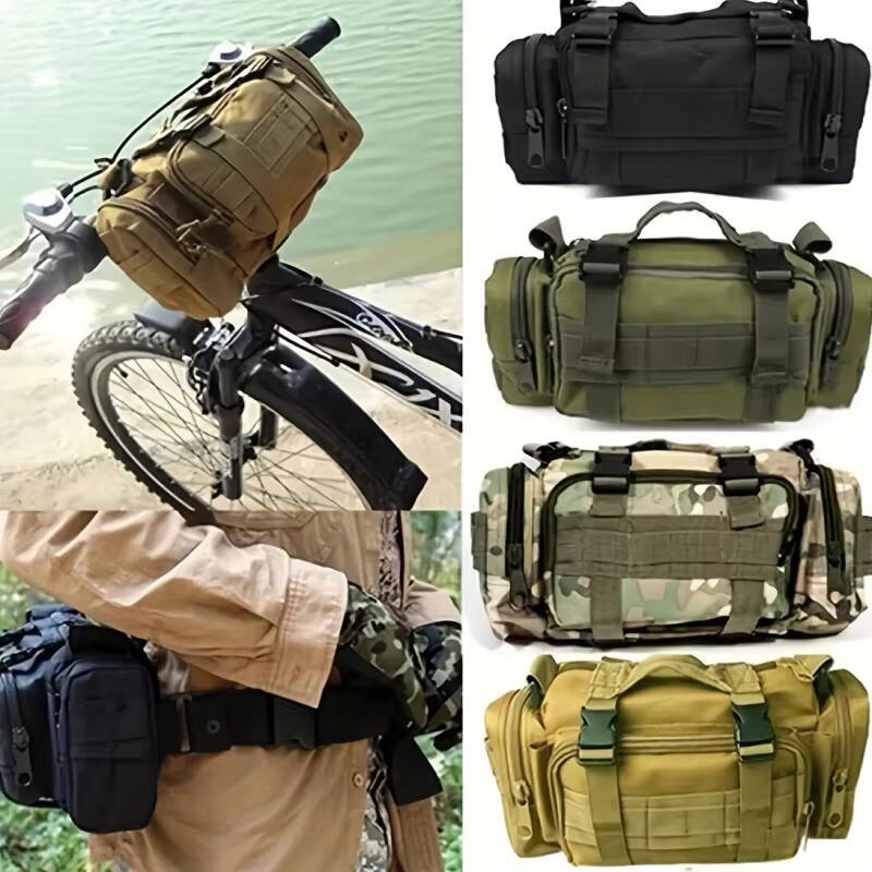 Nylon outdoor crossbody climbing hiking camping shoulder bag, zipper bag ddmynov