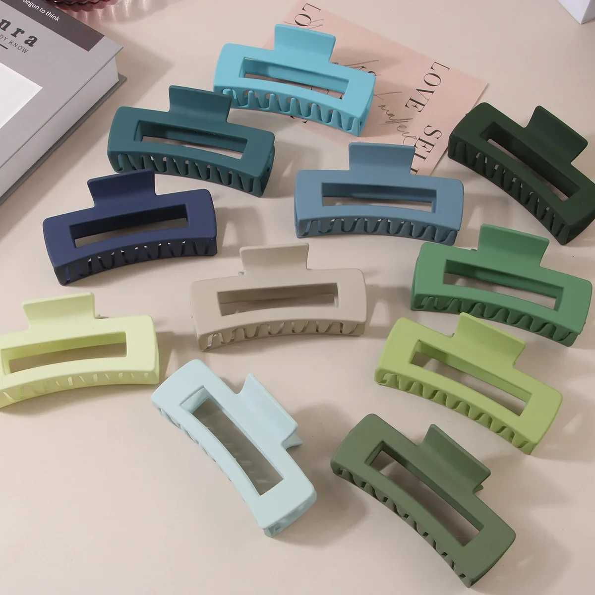 10.5CM Solid Hair Claw Elegant Hairpins Barrette Crab Hair Clips For Women Girls Korean Square Hair Accessories Simple Hair Accessories Y250707