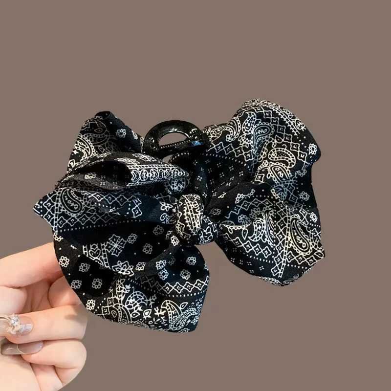 1pc Korean style temperament cashew nuts broken flowers bow grab clip hair clip shark clip Western style hair clip Z250707