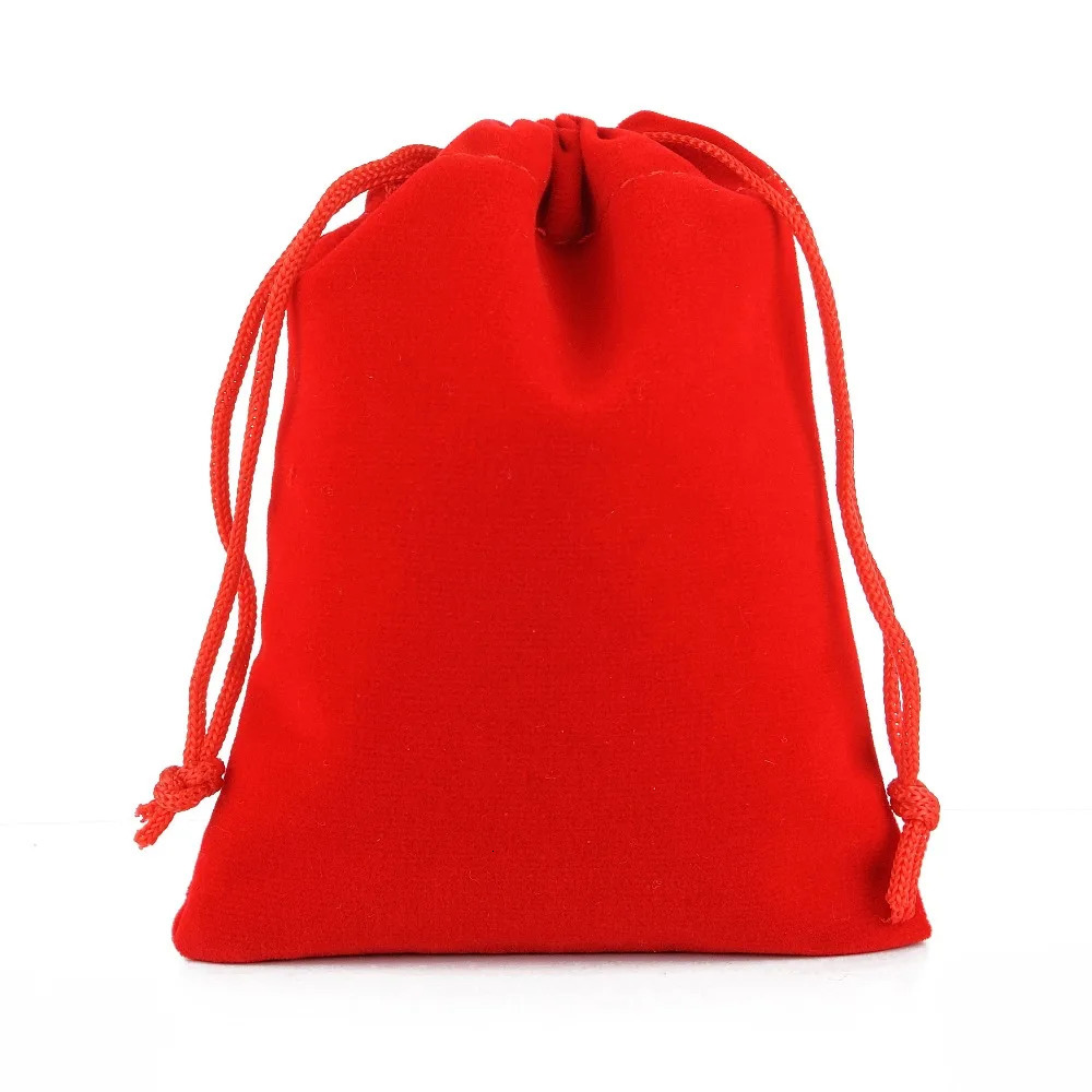 100Pcs/lot 5*7cm Velvet Drawstring Pouch Bag with Jewelry Bag Christmas Wedding Gift Bags Pouches With Velvet bags wholesale 250702