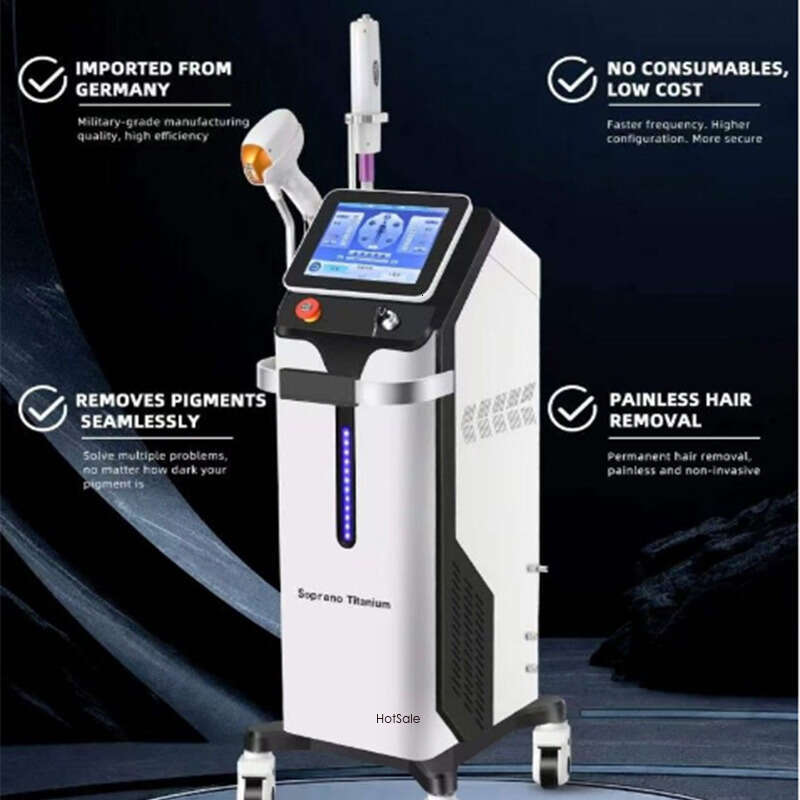Big Powerful 2 IN 1 Ice Cooling System 808nm Diode Laser Hair Removal And Picosecond Laser Tattoo Removal Beauty Machine With 808nm 755nm 1064nm