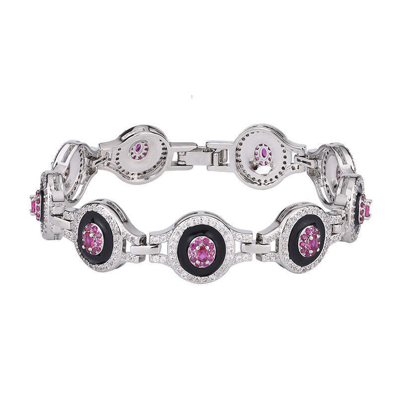 Autumn Winter New Style Zircon Red Fashion High-End Versatile Enamel Light Women's Bracelet Jewelry 66F