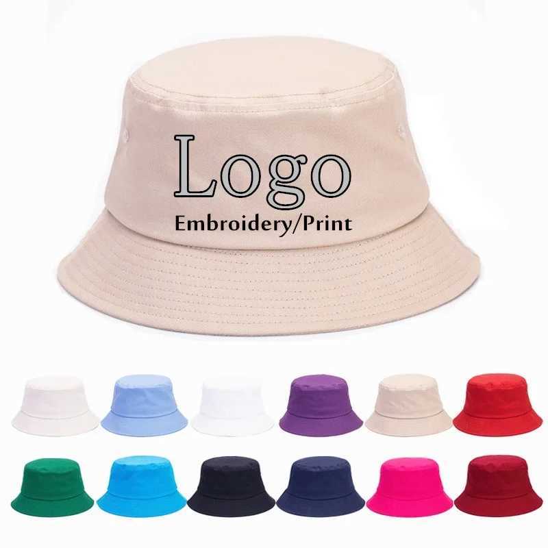 Summer Men Women Casual Cotton Bucket Hat Custom Embroidery Fisherman Hats Sports Cap Fishing Cycling Hats Y250707