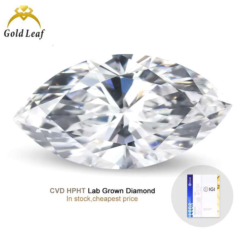 Goldleaf D E F Color 1CT 1.5CT 2CT 3ct 4ct 5ct HPHt CVD Lab Grown Diamond Marquise Cut IGI GIA Certified Lab Grown Diamond