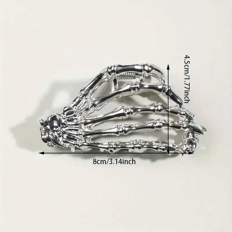 Retro Y2K Skull shaped Hair Claw Clip - Solid Color Hair Claw Clip Womens ponytail stabilizer Halloween accessory for daily use Z250707