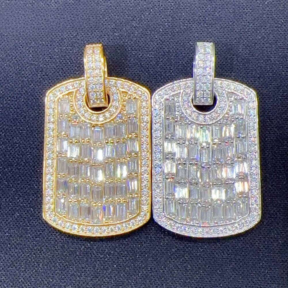 Hot sell Iced out dog tag sier lab dia jewelry men women hip hop GRA certified moissanite necklace pendant