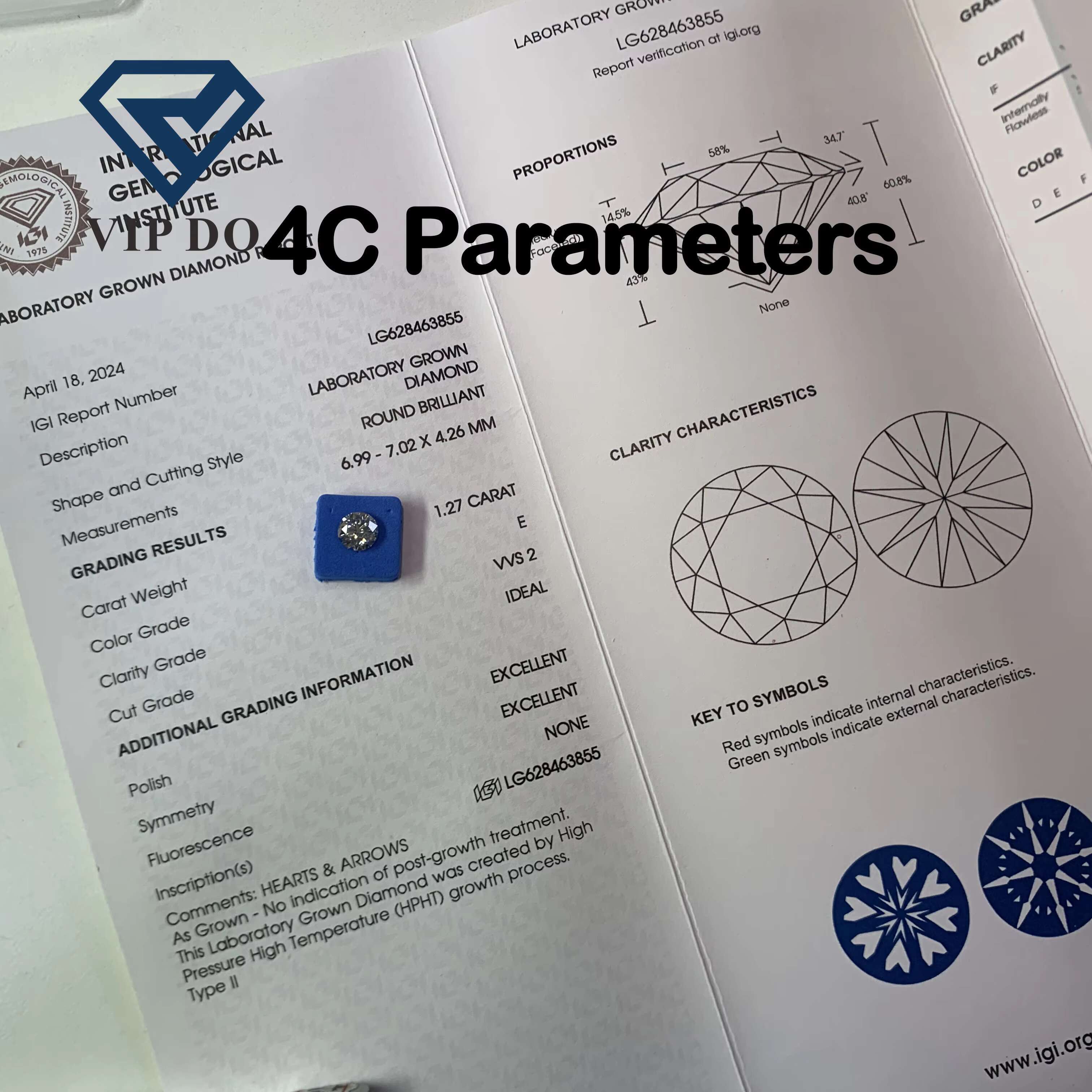 IGI Certificate CVD/HPHT 1CT-3CT DEF Color VVS/VS Clarify Radiant Cut Lab Grown Diamonds Loose Diamonds Lab Cultivated Diamonds