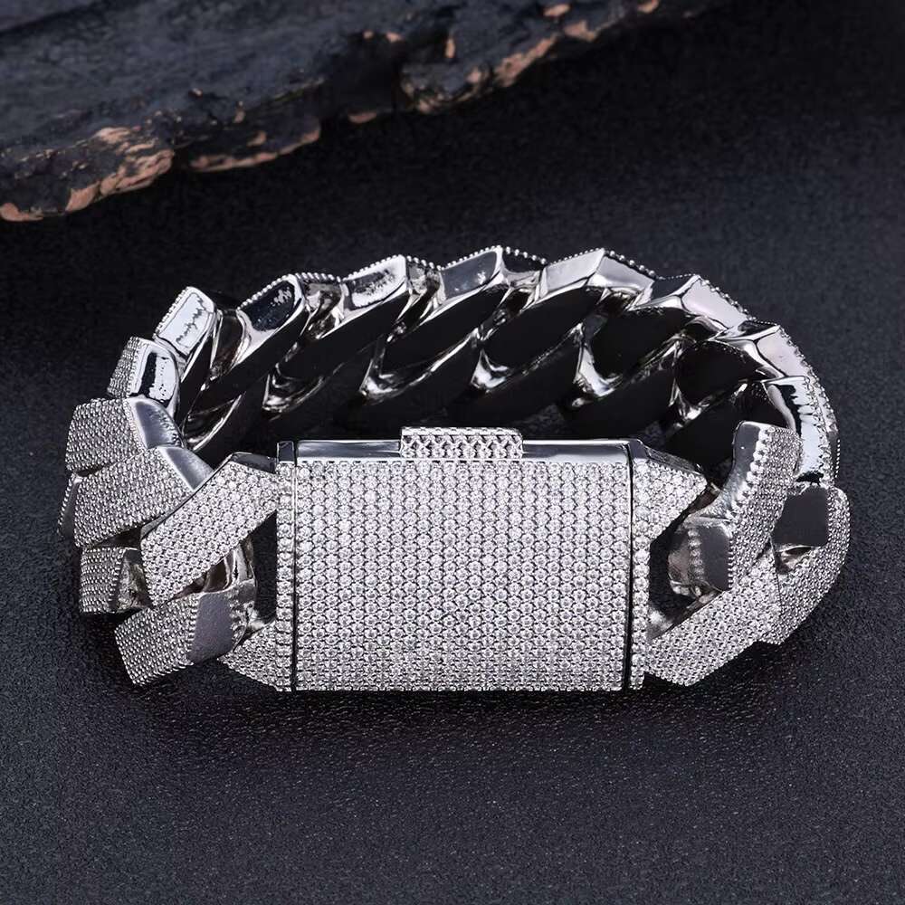 Diamond Miami Cuban Link Chain 6mm-20mm Width Hip Hop Jewelry Silver 925 White/Yellow/Rose Gold Moissanite Cuban Link Chain