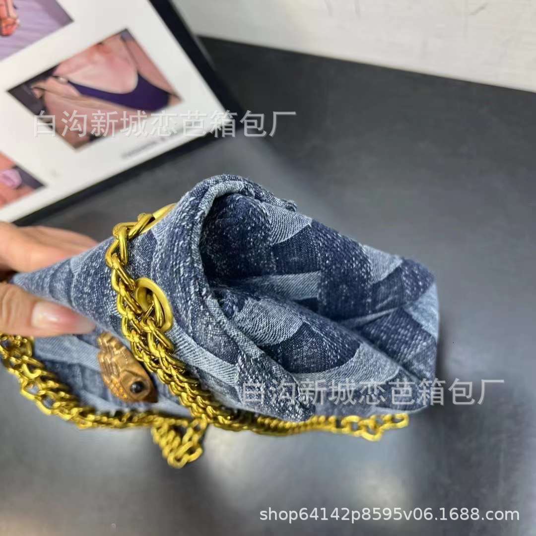 Designer 2025 Denim Woven Small Square Eagle Head High-End Shoulder Chain Luxury Women's Bag