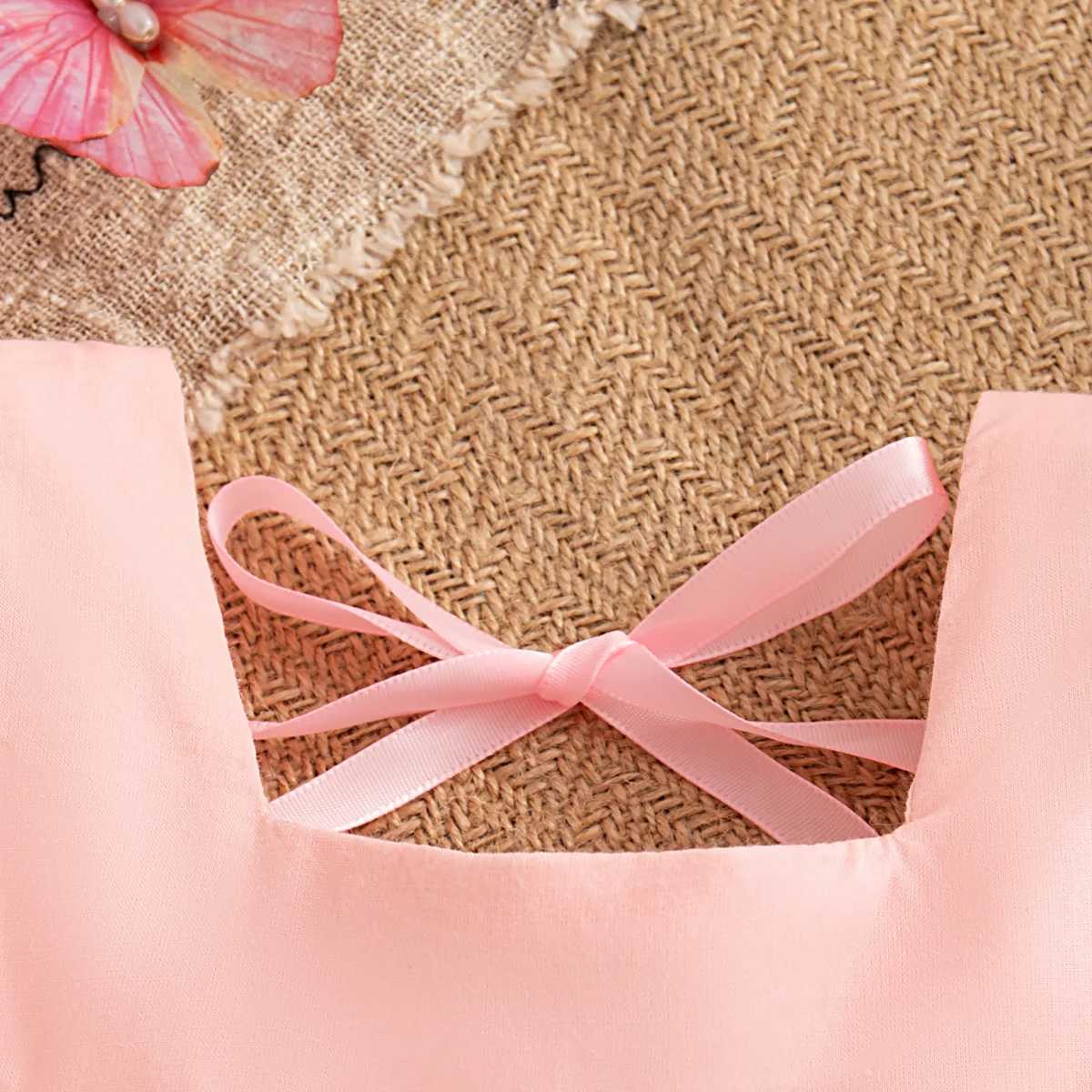 Baby Girl Dress Summer Floral Pattern Backless Square Neck Puffy Girl Kids Dress Cute Casual Girls Princess Dresses R250707