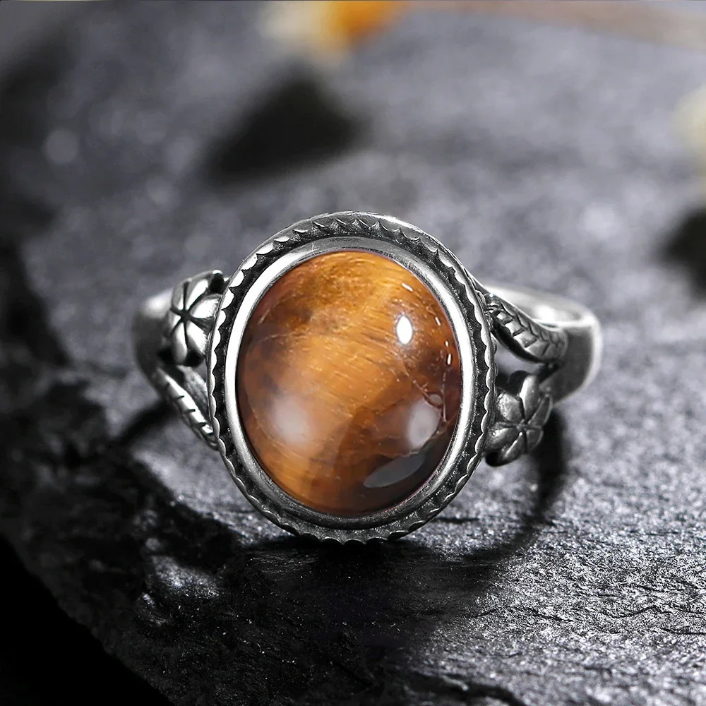 S925 Silver Ring Femme JewelrNatural Moonstone Eye Personalized Rings for Women Bijoux Wedding Jewelry Gift 250624