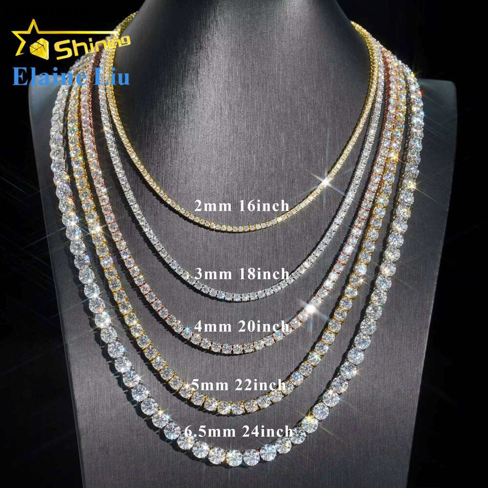 Wholesale Price RTS Bracelet Necklace Sterling Sier Vvs Moissanite Dia Hip Hop Jewelry Iced Out Tennis Chain