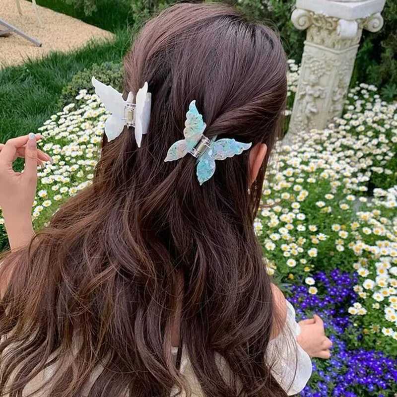 New Vintage Acetate Hair Claw Clip Sweet Butterfly Hair Clip Hairpin Barrettes Trendy Hair Accessories Barrettes for Women Girls Z250707